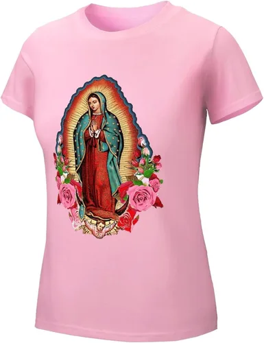 Vista 6 de Our Lady of Guadalupe Virgin Mary - Camiseta de algodón para mujer