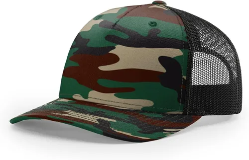Vista 27 de Richardson 112 - Gorra de camionero de 5 paneles de alta calidad, ajustable, gorra Richardson en blanco estructurada Bark Duck Camo / Marrón