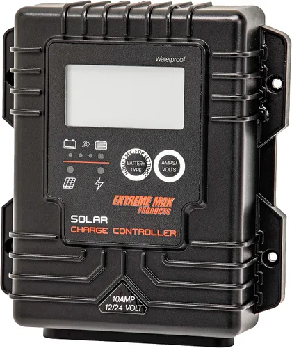 Vista 4 de Extreme Max 3006.9005 regulador de carga solar impermeable para 12V y 24V - 10A con pantalla digital