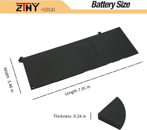 Vista 7 de Batería G91J0 de 41 Wh, reemplazo de 3 celdas para Dell Latitude 3320 3330 3420 3520 Inspiron 3510 3511 3515 3521 3525 3530 3535 5320 5310 5330 5411