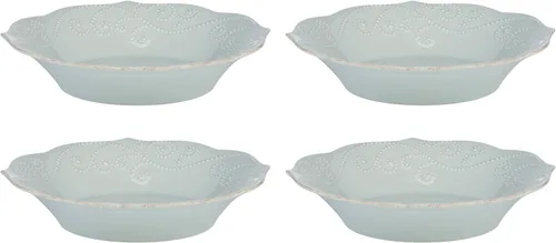 Vista 8 de Lenox French Perle - Juego de 4 lugares, azul hielo, 12 onzas