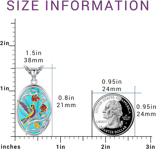 Vista 72 de Joyas de turquesa para mujeres y hombres de plata de ley 925 con colgante de urna para cenizas, collar con medallón de imagen, martillo de Thor