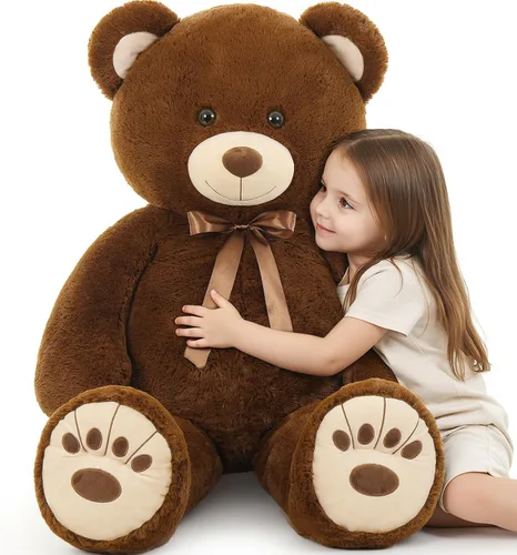 Vista 9 de MorisMos Oso de Peluche Azul Gigante, Peluche Grande de 36 pulgadas para Baby Shower, Oso de Tamaño Real para Niños, Niñas, Novia en Cumpleaños, San