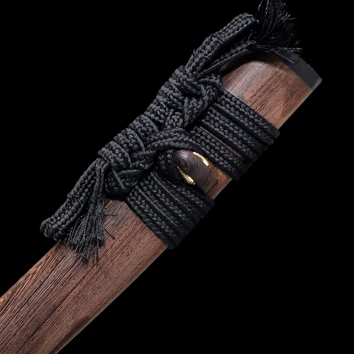Vista 5 de Tanto Sword - Espada corta hecha a mano de arcilla katana templada de acero T10 real Hamon espada samurái de espiga completa afilada