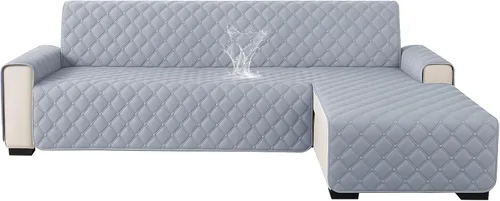 Vista 18 de XINEAGE Fundas 100% impermeables para sofá modular en forma de L, reversible, lavable, con botones de chaise plum flower, protector de muebles