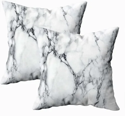 Vista 16 de Fundas de almohada decorativas de 16 x 16 pulgadas, patrón blanco y negro de tablero de ajedrez para sofá, fundas de cojín de granja para decoración