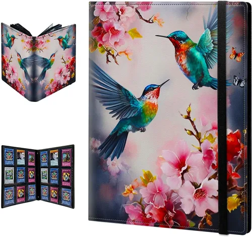 Vista 24 de Carpeta para tarjetas de intercambio, 9 bolsillos para tarjetas intercambiables, 360 bolsillos de doble cara, funda para tarjetas de tamaño Mujeres