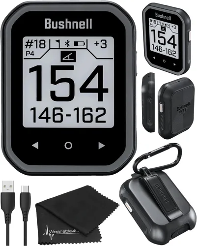 Vista 4 de Bushnell Phantom 2 Telémetro GPS negro con soporte magnético BITE y GreenView con paño de limpieza de lentes Wearable4U