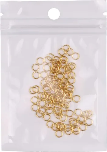 Vista 7 de Anillos de salto para fabricación de joyas – 100 anillos de salto abiertos de oro de 14 quilates de 0.157 pulgadas, anillos de salto de joyería
