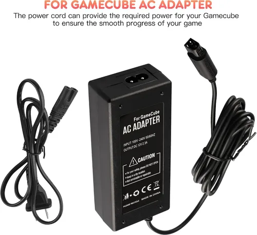 Vista 3 de Fuente de alimentación de CA para Gamecube cable adaptador de corriente CA y cable AV para consola Nintendo Gamecube NGC