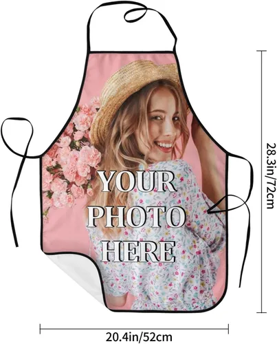 Vista 5 de Delantales personalizados para hombres y mujeres, delantal de chef personalizado, babero, impermeable, regalo de texto con foto personalizada