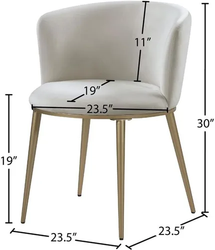 Vista 3 de Meridian Furniture Skylar Collection Modern Silla de comedor tapizada contemporánea con respaldo redondeado y patas de hierro resistentes, juego