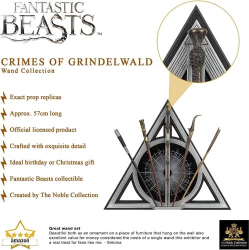 Vista 3 de The Noble Collection Crimes of Grindelwald - Juego de varitas coleccionistas