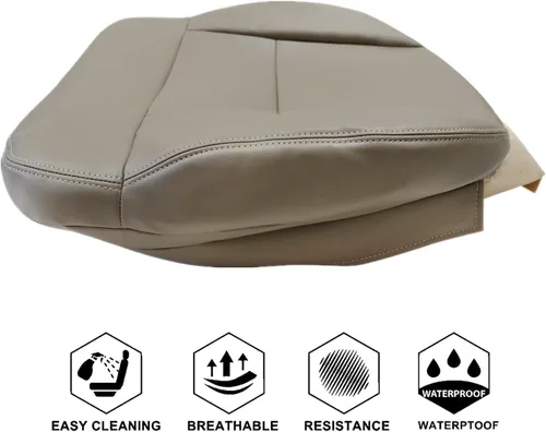 Vista 6 de NLQR Funda de asiento de repuesto inferior del conductor delantero beige tostado HW EW piel de microfibra compatible con Ford F-150 Lariat STX XL