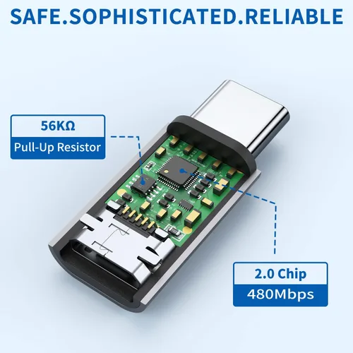 Vista 5 de QianLink Adaptador micro USB a USB C, paquete de 8 adaptadores USB tipo C de aluminio compatibles con Samsung Galaxy S10 S9 S8 Plus Note 9 8, LG V40