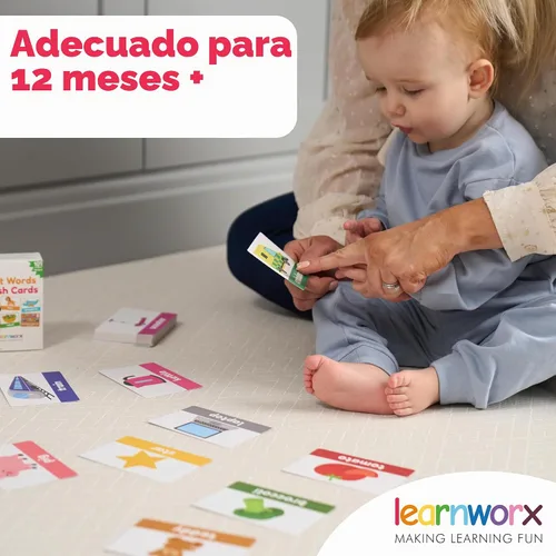 Vista 8 de 101 tarjetas flash de tamaño viaje de primeras palabras - 202 lados - Aprende objetos, números y juegos - Juguetes educativos de aprendizaje