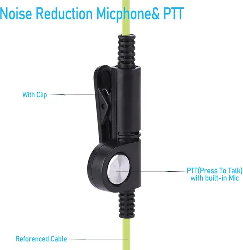 Vista 3 de Cuifati Walkie Talkie Auricular con micrófono, 2Pin 0.098 in & 0.138 in Single Wire Auricular universal Walkie Talkie Auriculares adecuados