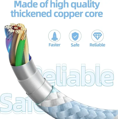Vista 3 de MenoSupp Paquete de 3 cables USB C a Lightning de 6 pies de carga rápida para iPhone de carga rápida tipo C a Lightning para iPhone 14 13 12 11 Pro