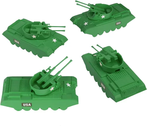 Vista 8 de BMC Classic Payton Anti-Aircraft Tanks - 4 piezas de vehículos de hombres del ejército de plástico negro