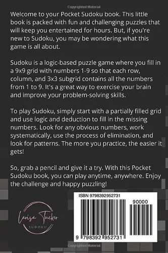 Vista 2 de Pocket Sudoku that is Portable 200 puzzles Medium to Hard w Solutions - 4" by 6" is Small Enough to Enjoy Anytime, Anywhere!