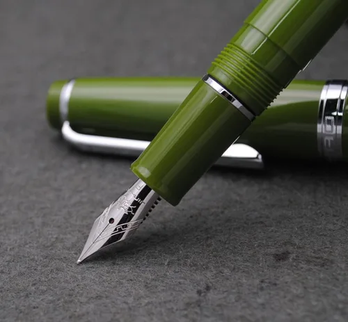Vista 5 de JINHAO 82 - Pluma estilográfica con clip plateado (punta F 0.020 in, verde aguacate)