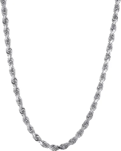 Vista 11 de Collar de cadena de cuerda de corte de diamante de 14 quilates con corte de diamante macizo de 0.157 in, 0.118 in, 0.098 in, 0.079 in, 0.059 in