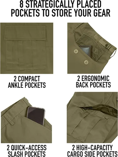 Vista 4 de Rothco - Pantalones vintage estilo paracaidista, relajados, estilo cargo con diseño de camuflaje vintage