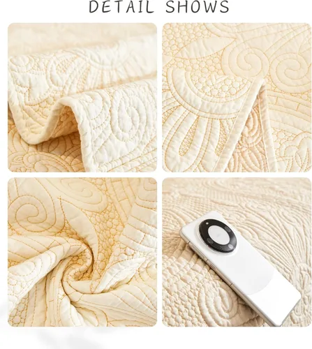 Vista 6 de Funda de Sofá de Lujo de Algodón Vintage con Bordado, Funda de Cojín de Asiento con Textura Floral 3D Estilo Bohemio, Funda Acolchada para Sofá