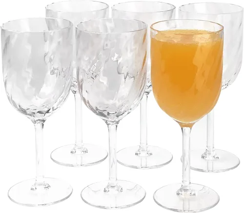 Vista 18 de Yalin Juego de 6 vasos apilables irrompibles de plástico acrílico para vino y agua de 12 onzas (azul, 12 onzas)