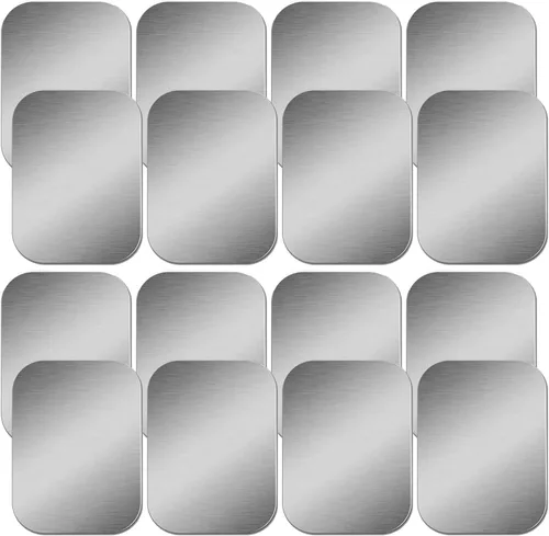 Vista 11 de SALEX Adhesivos metálicos para teléfono para montaje magnético. Juego de 32 placas de metal magnéticas para automóvil dentro de la funda