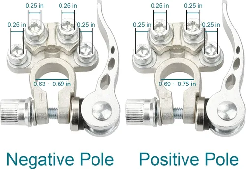 Vista 9 de 2 PCS Conectores de Terminal de Batería de Desconexión Rápida de 4 Vías, Extremos de Cable Positivos y Negativos para Postes SAE/JIS Tipo A