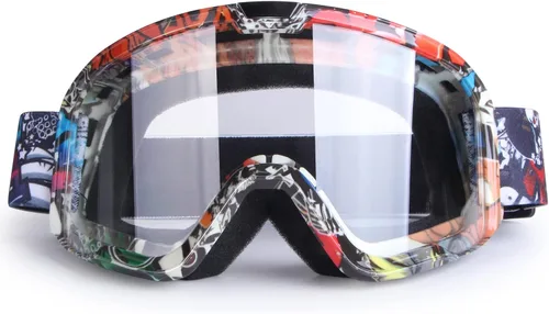 Vista 14 de Gafas de motocicleta para hombres y mujeres, gafas de motocross, de ATV, gafas para montar, gafas de viento, gafas de visión amplia, gafas