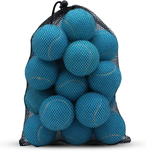 Vista 15 de SHYUJAJIE Tennis Ball,20 Pack Practice Balls Bulk,Dog Balls with Mesh Bag Azul oscuro