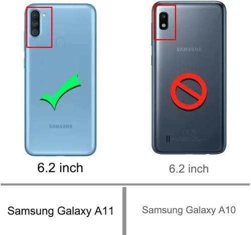 Vista 2 de Funda resistente para Samsung Galaxy A11 con clip giratorio para cinturón, función atril de doble capa con protector de pantalla integrado, carcasa