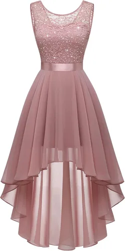 Vista 10 de BeryLove Vestido de cóctel de encaje formal para mujer, fiesta de invitada Negro
