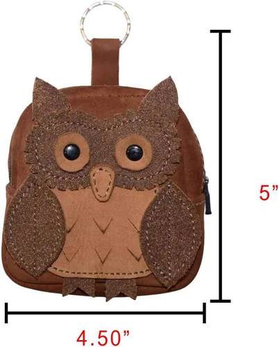 Vista 5 de Hide & Drink, Owl Mini Mochila Cuero MonederoCarteraCasoCable PouchSD Card HolderUSB Organizador, Hecho a mano Incluye 101 años de garantía Swayze