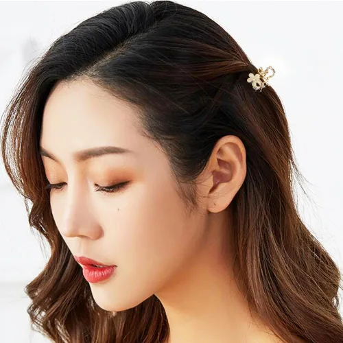 Vista 6 de Pinzas pequeñas para el cabello, pinzas de pelo con diamantes de imitación de ópalo, cristales de agarre para cabello grueso, fino, largo o corto