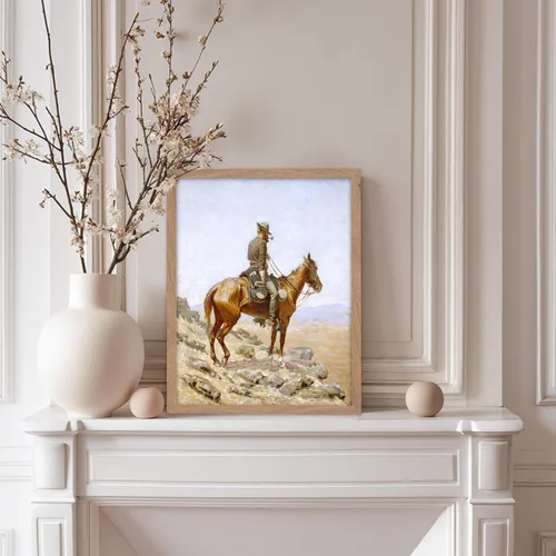 Vista 5 de Poster Master Póster vintage de The Lookout, estampado retro de vaquero, arte occidental, arte del salvaje oeste, arte de equitación, regalo