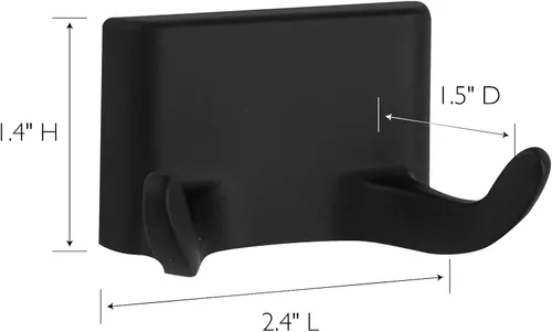 Vista 4 de Design House 544593 Millbridge Gancho Doble para Batas Resistente de Montaje en Pared Hardware de Baño Negro Mate