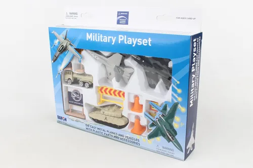 Vista 6 de Daron Boeing - Juego militar de 12 piezas con avión modelo de metal fundido a presión con piezas de plástico, vehículos y accesorios militares
