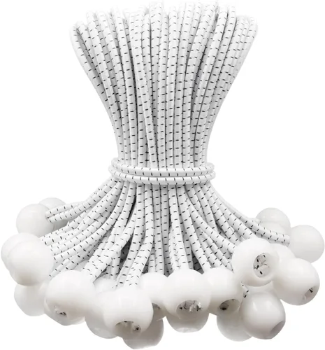 Vista 9 de Cuerdas elásticas de bolas de 6 pulgadas, 25 cuerdas elásticas pequeñas con bolas, mini bolas elásticas resistentes al aire libre para lona, toldo