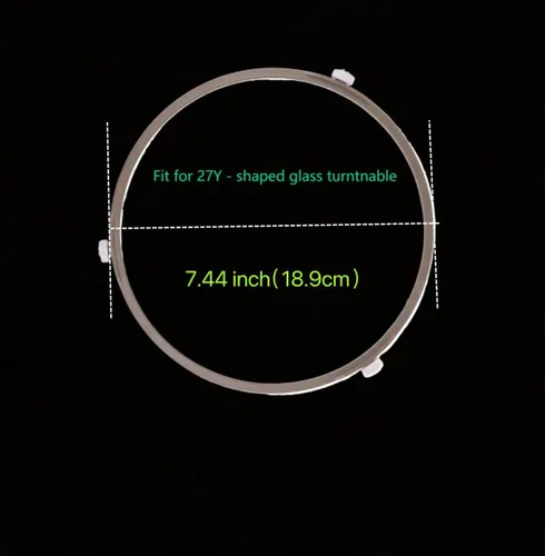 Vista 2 de Anillo giratorio de microondas de 7.44 pulgadas con rodillos de 0.551 in - Soporte de rodillo giratorio de placa de vidrio para horno microondas
