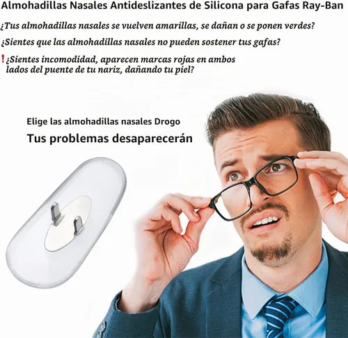 Vista 6 de DROGO 3 pares de almohadillas de nariz de repuesto de silicona suave transparente para gafas RayBan