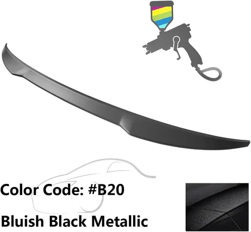 Vista 2 de IKON MOTORSPORTS, Alerón de maletero compatible con Nissan Altima 2019-2025, estilo M4 pintado #B20 negro azulado metálico ABS tapa trasera