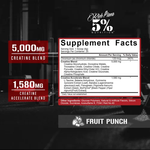 Vista 2 de 5% Nutrition CreaTEN - Mezcla de polvo de creatina saborizada