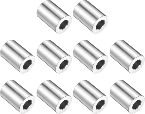 Vista 93 de uxcell 10 piezas de espaciador de acero inoxidable de 3/8" de diámetro interno x 3/4" de diámetro exterior x 1" de longitud, espaciador de rosca