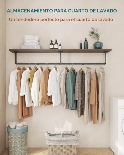 Vista 4 de OROPY - Perchero industrial de 65.7 pulgadas para colgar ropa