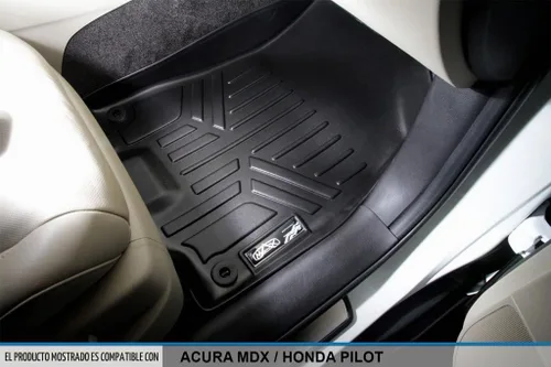 Vista 3 de SMARTLINER Juego de tapetes de piso de ajuste personalizado de 2 filas compatibles con Acura MDX 2014-2020