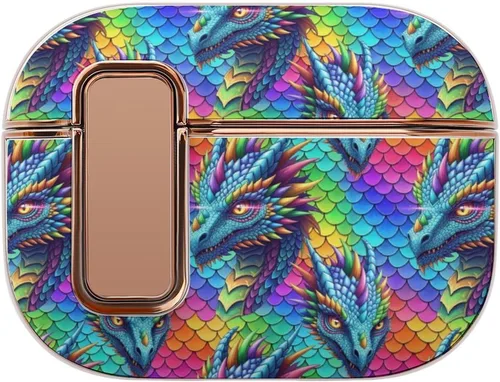Vista 18 de Funda para auriculares compatible con Airpods Pro 2, estampado de leopardo de guepardo, plástico, con bloqueo, protección a prueba de golpes