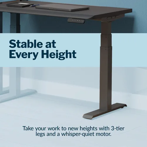 Vista 5 de Vari ComfortEdge - Escritorio de pie ajustable de 40 x 26 pulgadas, pequeño escritorio eléctrico de pie VariDesk para apartamento, dormitorio u